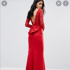 🔺Red-Goddess dress with open back🔻